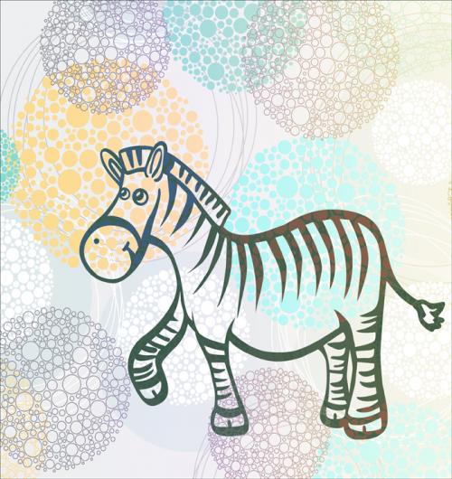 Pastel Baby Zebra 23W x 23H 6