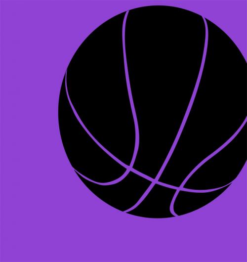 Purple Basketball 15W x 15H 7