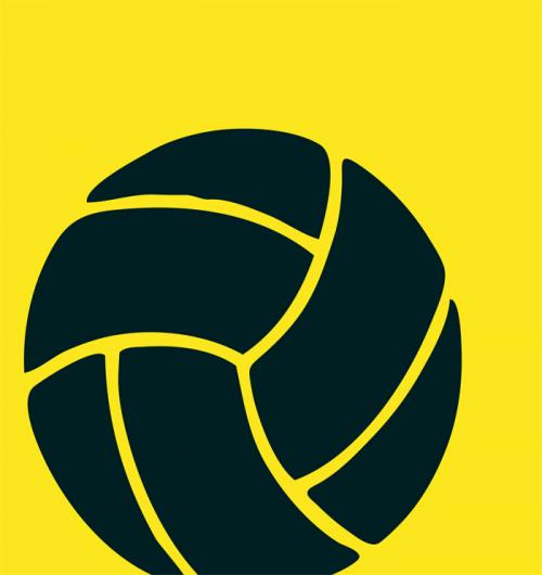Yellow Volleyball 15W x 15H 7