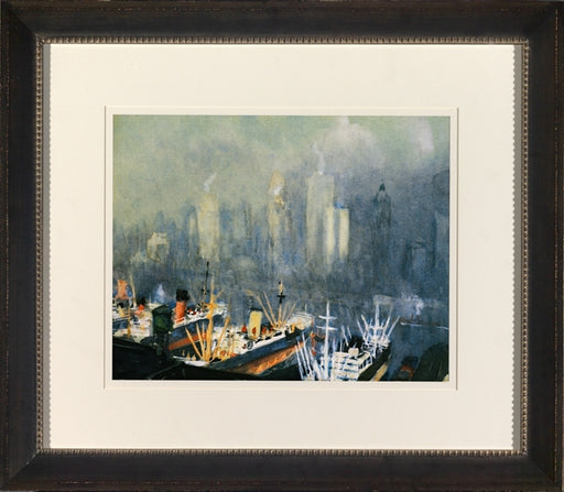  New York Harbor Watercolor I 36x32 139 7