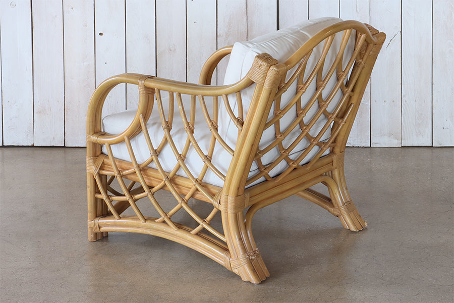 Rattan Outdoor Lounge Chair w/ Ottoman
