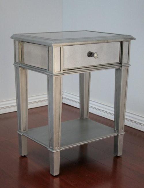 Mirrored Night Stand with 1 Drawer 8