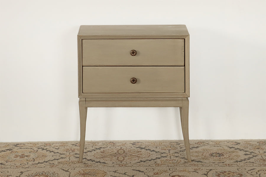 Chelsea Textiles Mid-Century Modern Bedside Table in Custard Finish