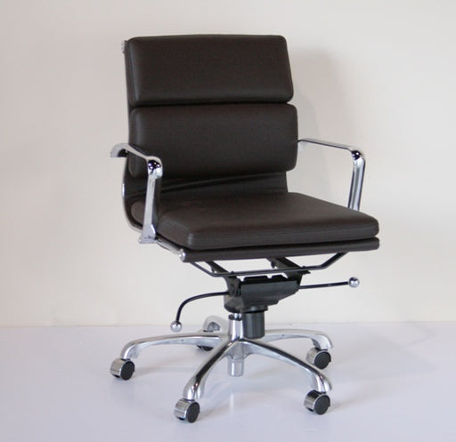 Espresso Leatherette Desk Chair 9