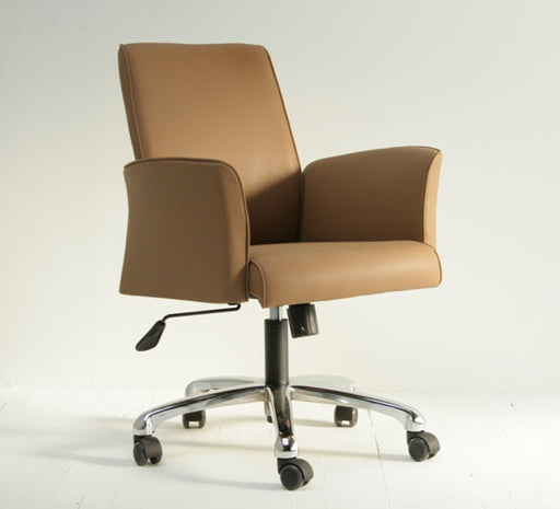 Beige Leather Executive Arm Chair 9