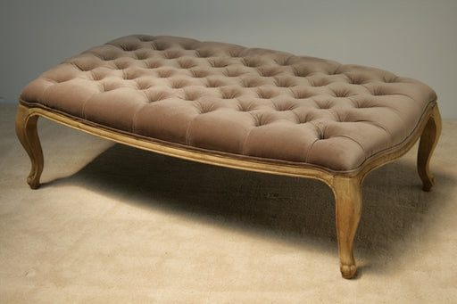 Taupe Velvet Tufted Ottoman 8
