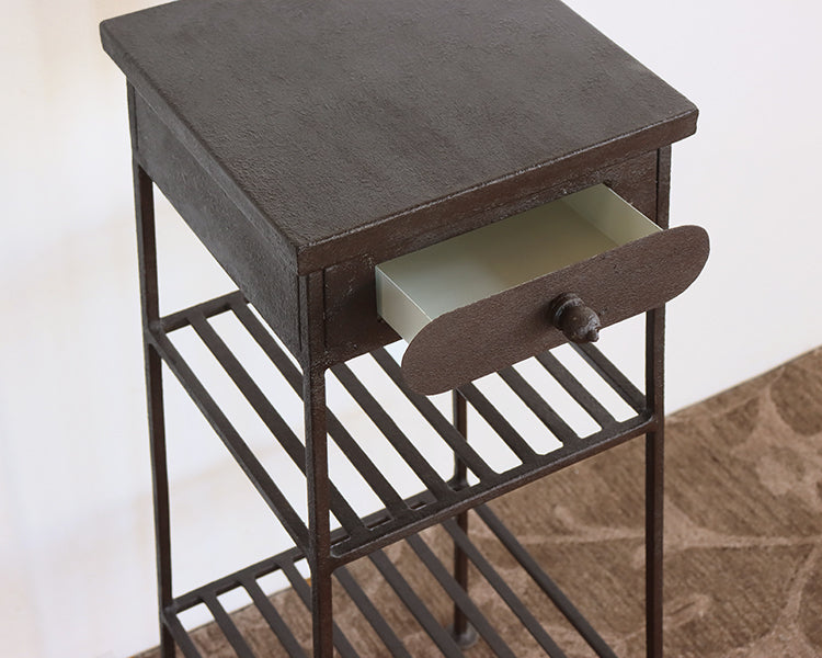Iron Pedestal or Plantstand with Drawer