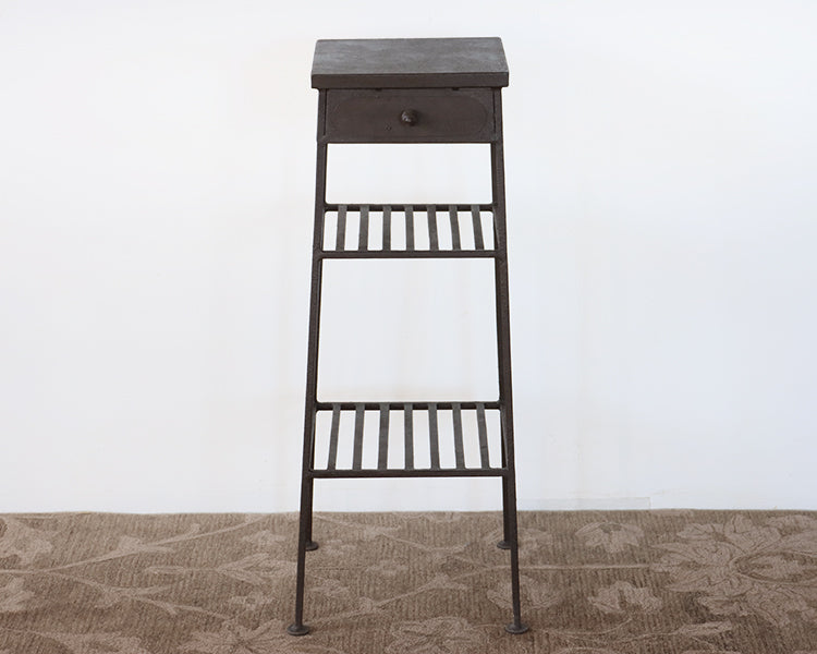 Iron Pedestal or Plantstand with Drawer