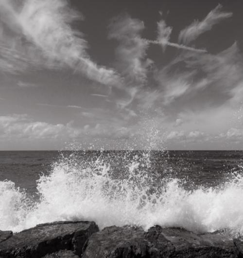 Waves Crashing into Rocks 24W x 24H 7