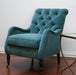 Peacock Blue Velvet Tufted Club Chair 8