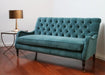 Peacock Blue Velvet Tufted Sofa 8