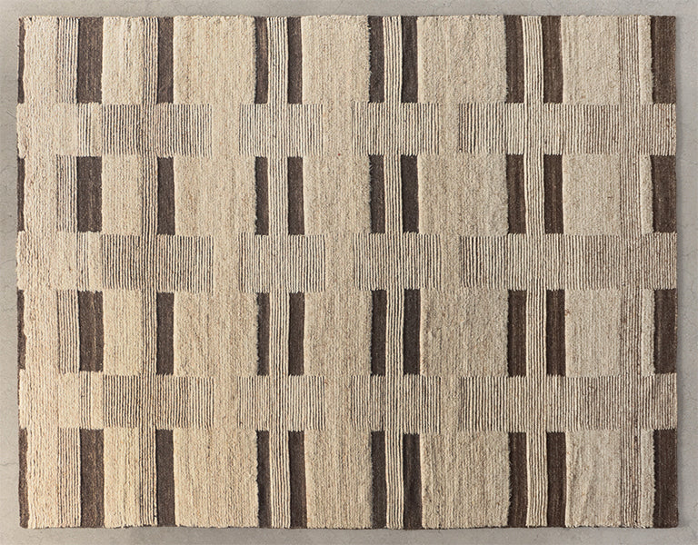 Cream & Brown Pattern Rug 8' x 10'