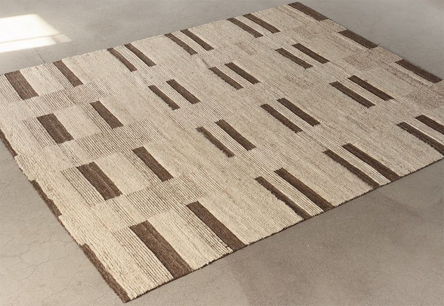 Cream & Brown Pattern Rug 8' x 10'