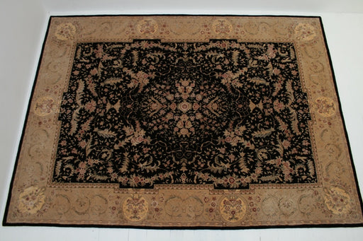 8 7 x 11 8 Hand Knotted Black and Gold Tabriz Indo Persian Rug 8