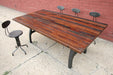 Recycled Cast Iron and Hardwood Dining Table Detail 1