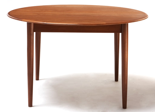 Round Teak Danish Modern Dining Table with Leaves 7