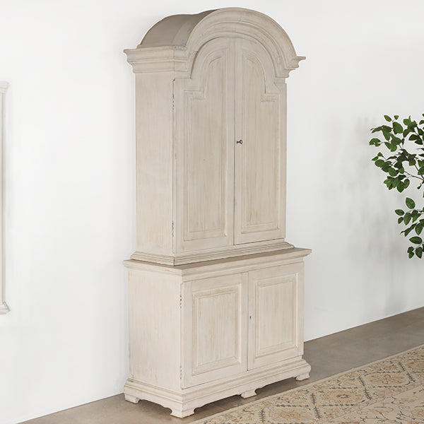 Antique White Distressed Tall Cabinet