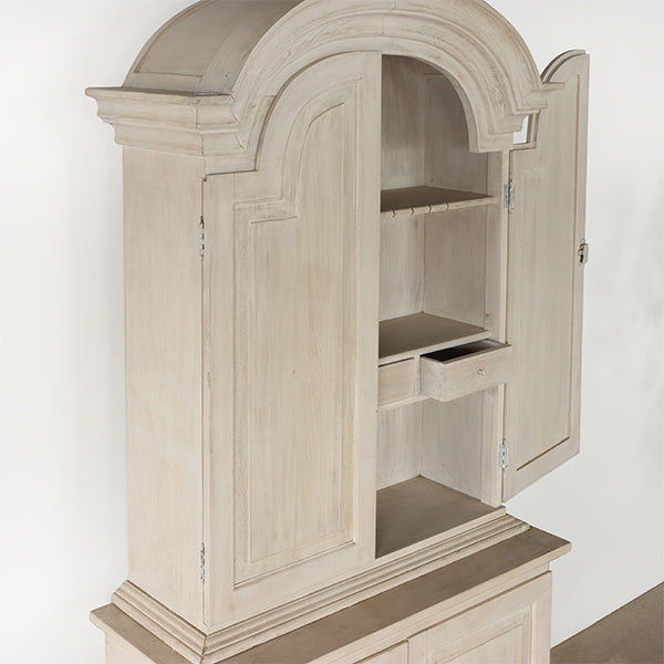Antique White Distressed Tall Cabinet