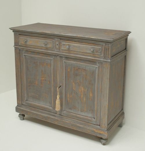 Lavender Grey Antique French Sideboard 9