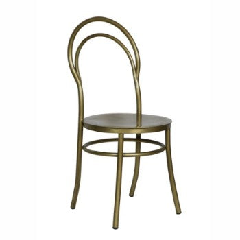 Brass Bentwood Style Side Chair