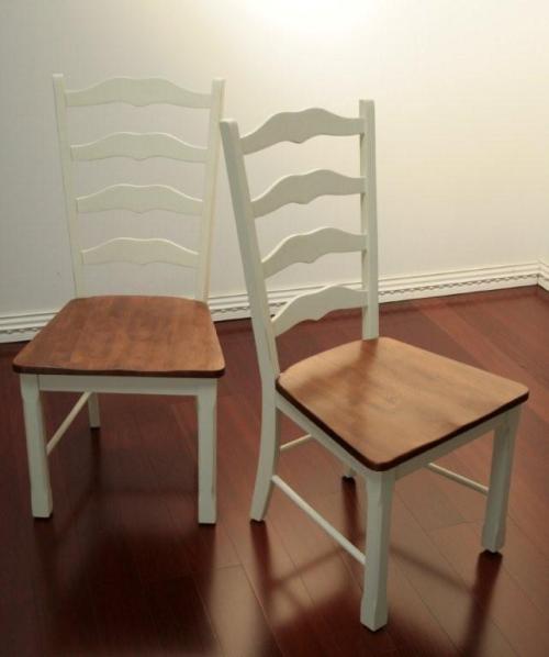 Shore White Ladderback Side Chair with Maple Seat 7