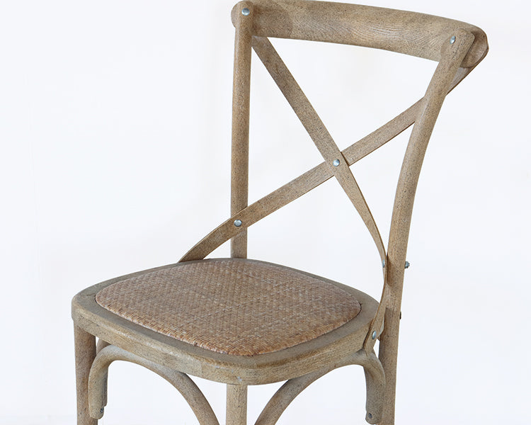 Limed Gray Oak French Cafe Chair