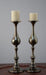 Pair of Bronze Pillar Candleholders 8