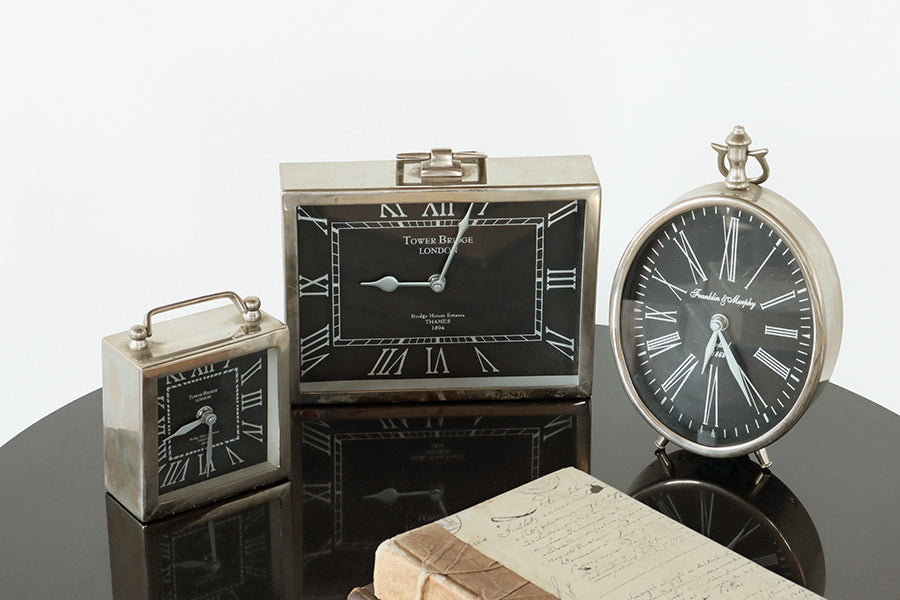 Set of Three Desk Clocks - Cleared Décor