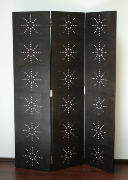 Black Shagreen Leather Floor Screen 2