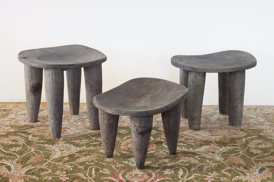 West African Stool in Charcoal