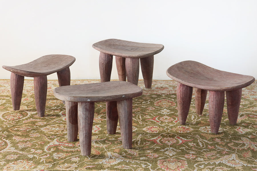 West African Stool in Faded Beetroot