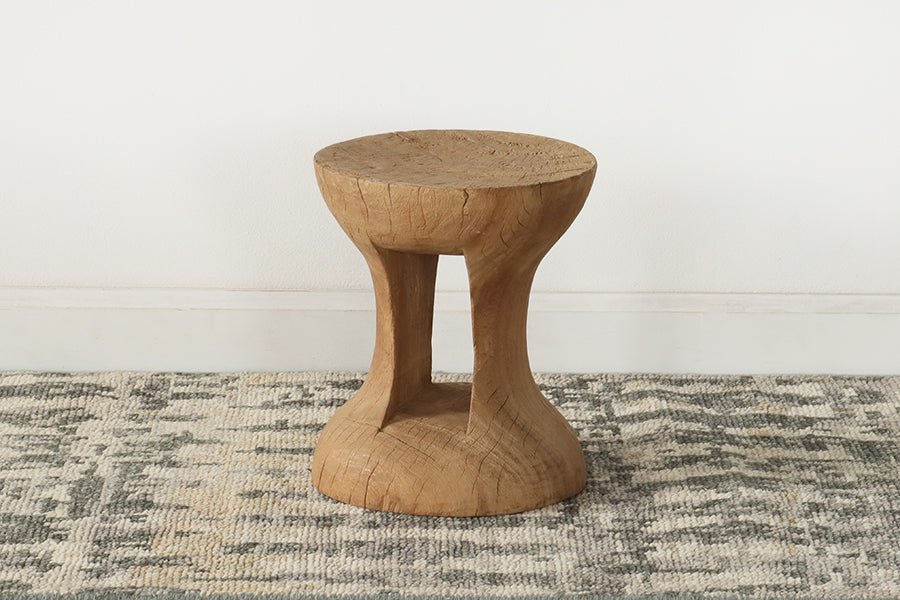 Rustic Textured Hourglass Riser or Stool
