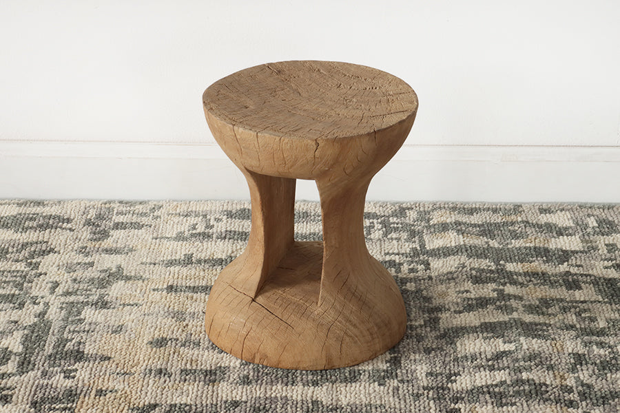 Rustic Textured Hourglass Riser or Stool