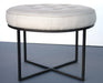 Jonathan Footstool in Antique Bronze with Stone Linen Tufted Upholstery 8
