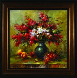 Flowers and Peaches Still Life Oil Painting 7