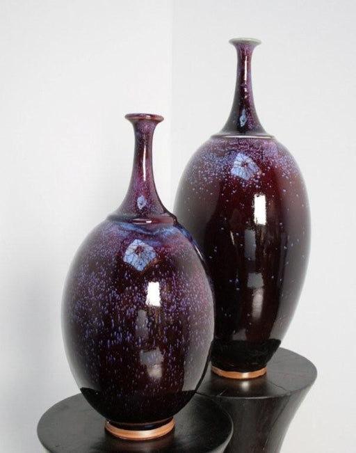 Set of 2 Assorted Purple Glazed Vases 8