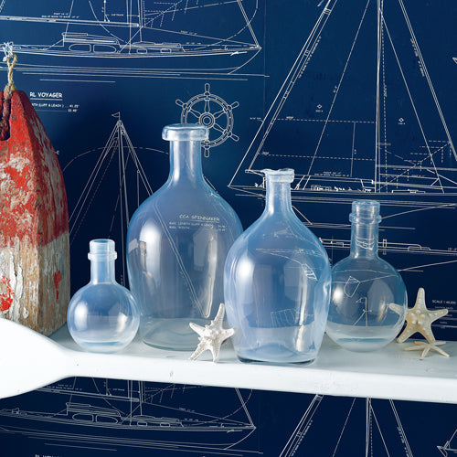 Antiqued Glass Bottles Set of 4 7