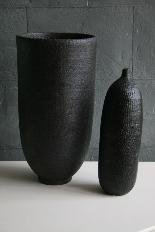 Set of 2 Charcoal Brown Vases 7