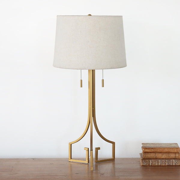 Gold Greek Key Base Table Lamp