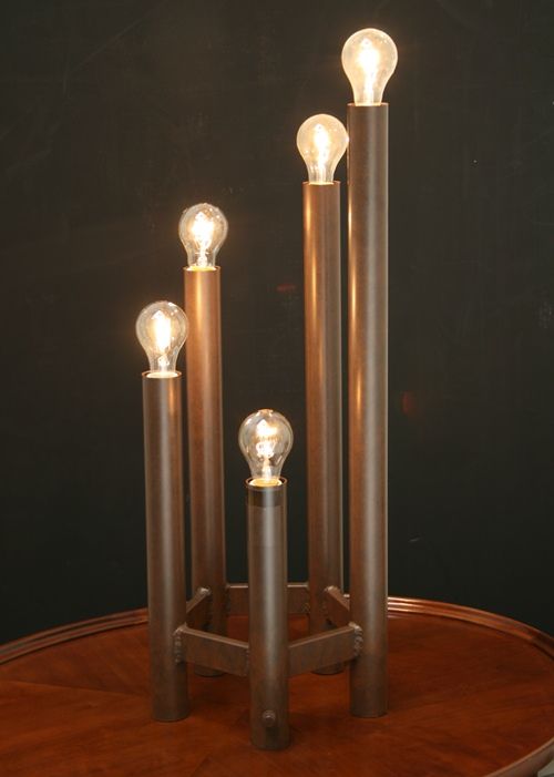 Rusty Iron Finish 5L Table Torchiere 1