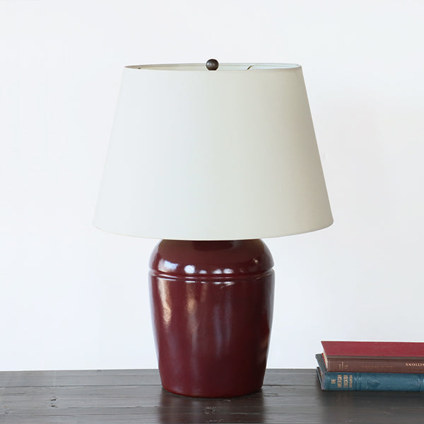 Burgundy Ceramic Table Lamp