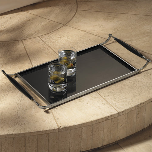 Black Tray with Wood Handles 7