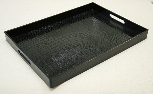 Black Faux Alligator Tray 1