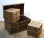 Set of 3 Fleur de Lis Trunks with Leather Straps 7