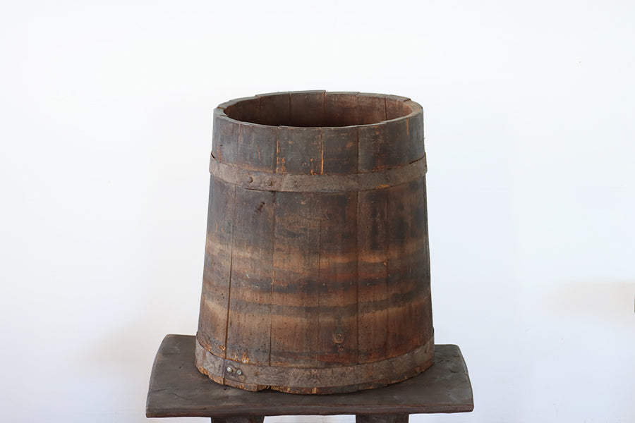 Large Antique Open Churn