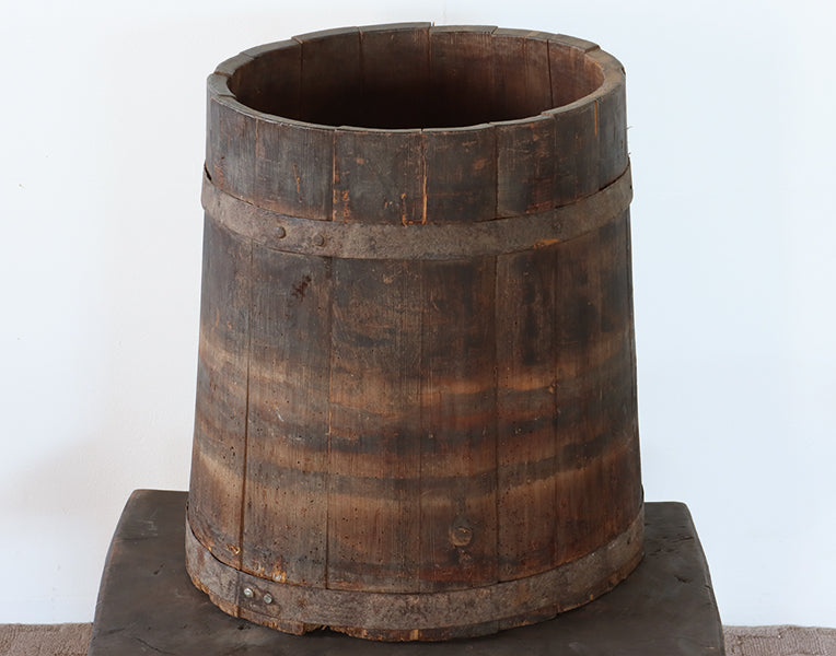 Large Antique Open Churn