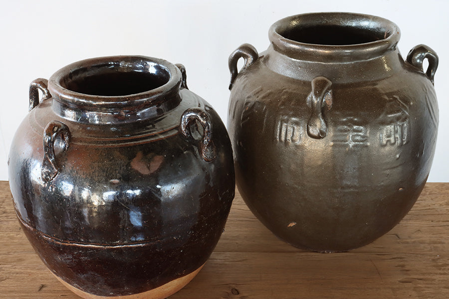 Glazed Large Pot with Four Handles