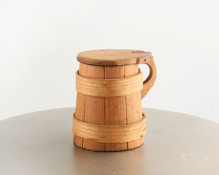 Antique Wood Tankard with Handle