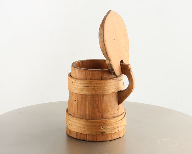 Antique Wood Tankard with Handle
