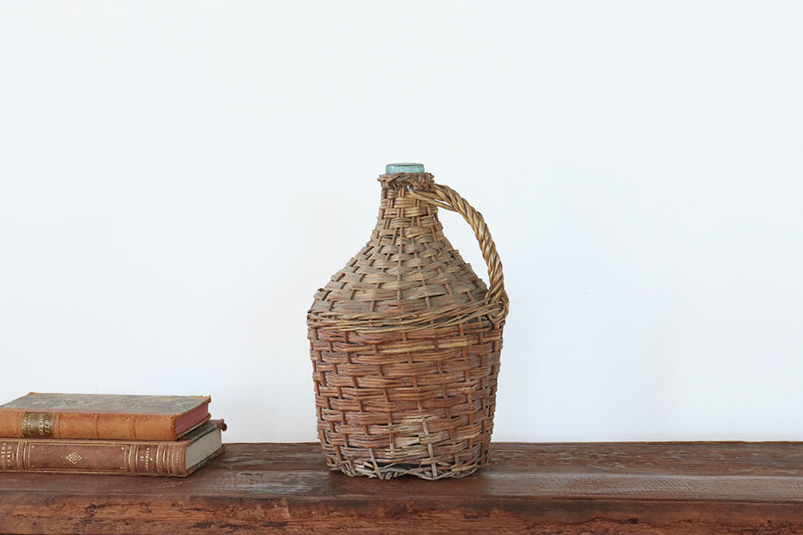 Medium Wicker Covered Wine Bottle